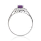 Strieborný Prsteň s Marockým Ametystom a Bielym Topásom