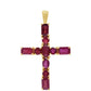 Kríž Pozlátený Strieborný Prívesok s Madagaskarským Rubínom