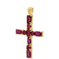 Kríž Pozlátený Strieborný Prívesok s Madagaskarským Rubínom