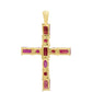 Kríž Pozlátený Strieborný Prívesok s Madagaskarským Rubínom