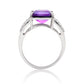 Strieborný Prsteň s Marockým Ametystom a Bielym Topásom