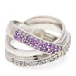 Strieborný Prsteň s Marockým Ametystom a Bielym Topásom