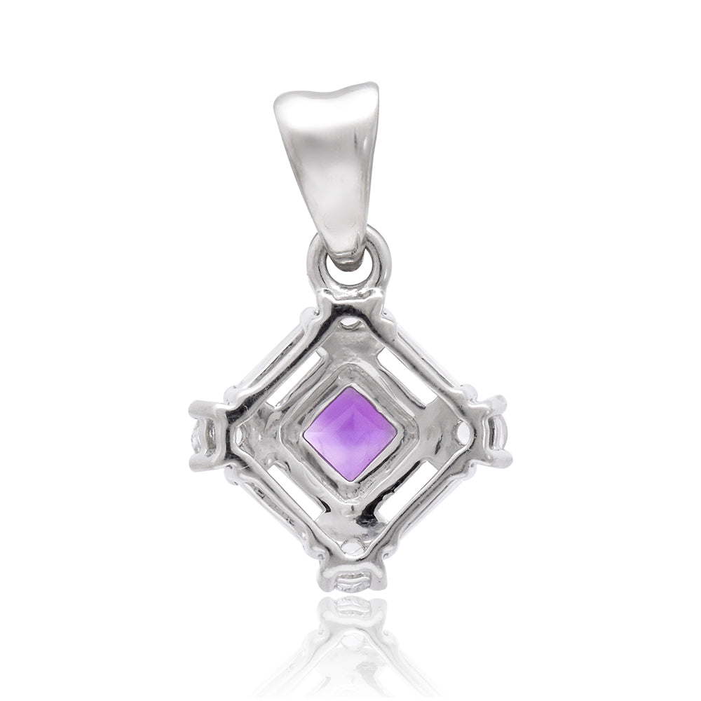 Strieborný Prívesok s Marockým Ametystom a Bielym Topásom 3 