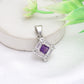 Strieborný Prívesok s Marockým Ametystom a Bielym Topásom