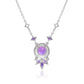 Strieborný Náhrdelník s Marockým Ametystom a Bielym Topásom