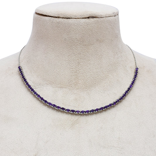 Strieborný Náhrdelník s Marockým Ametystom