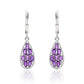 Strieborné Náušnice s Marockým Ametystom a Bielym Topásom