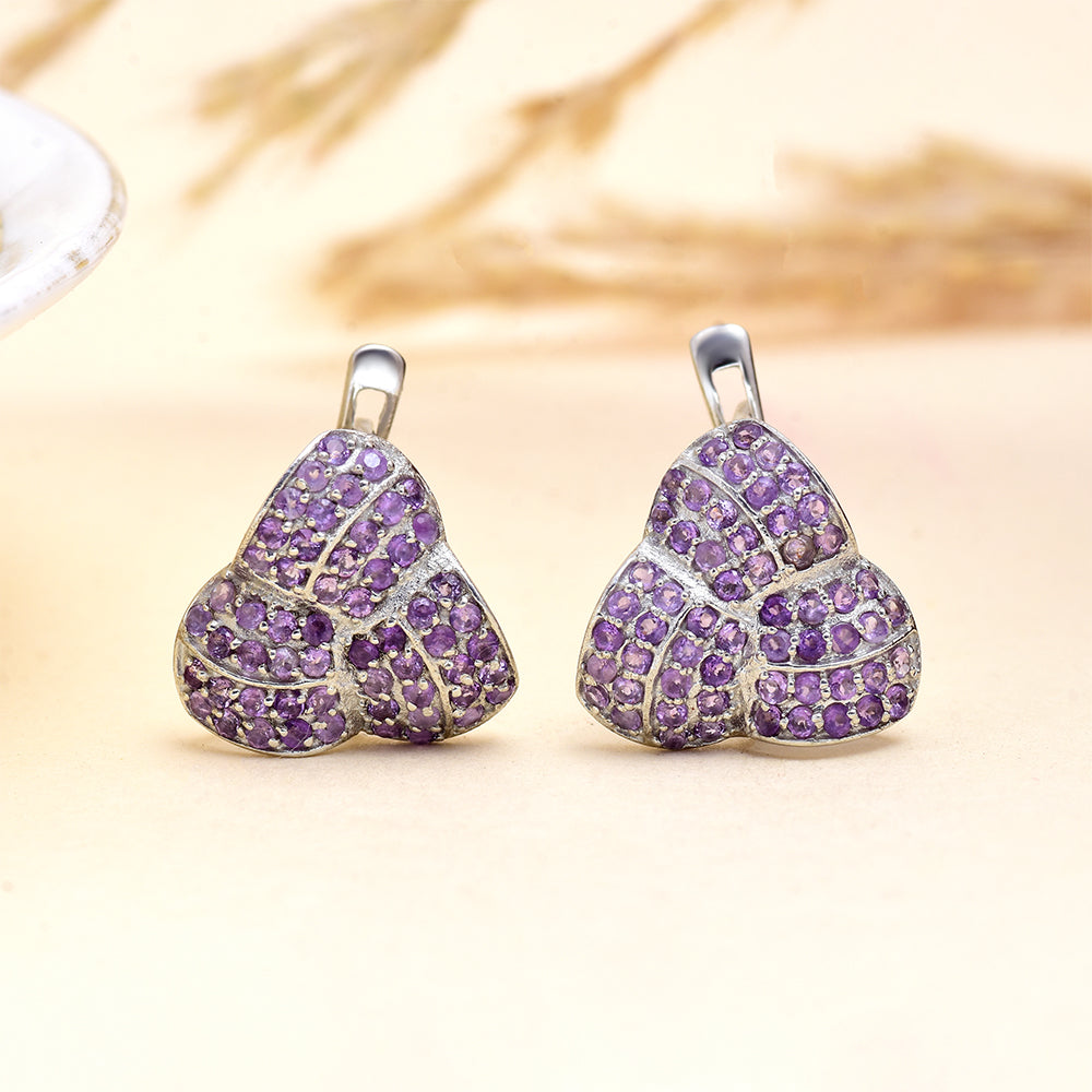 Strieborné Náušnice s Marockým Ametystom 3 