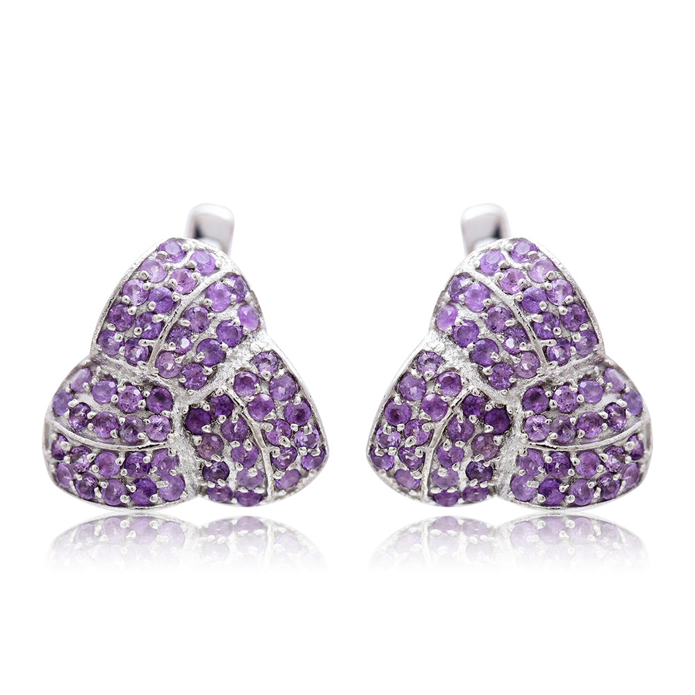 Strieborné Náušnice s Marockým Ametystom 1 