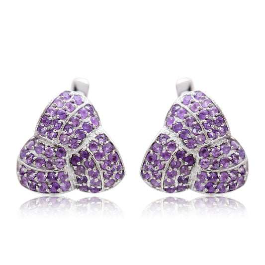 Strieborné Náušnice s Marockým Ametystom