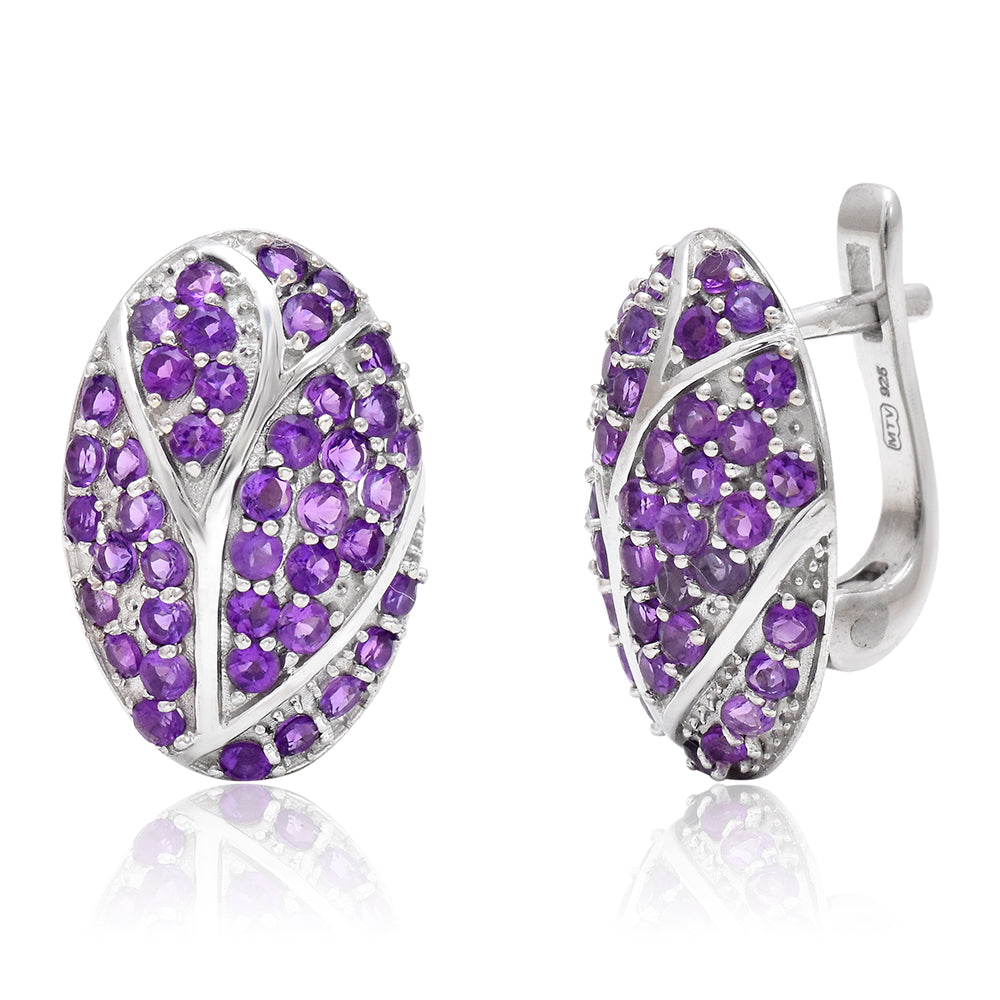 Strieborné Náušnice s Marockým Ametystom 1 