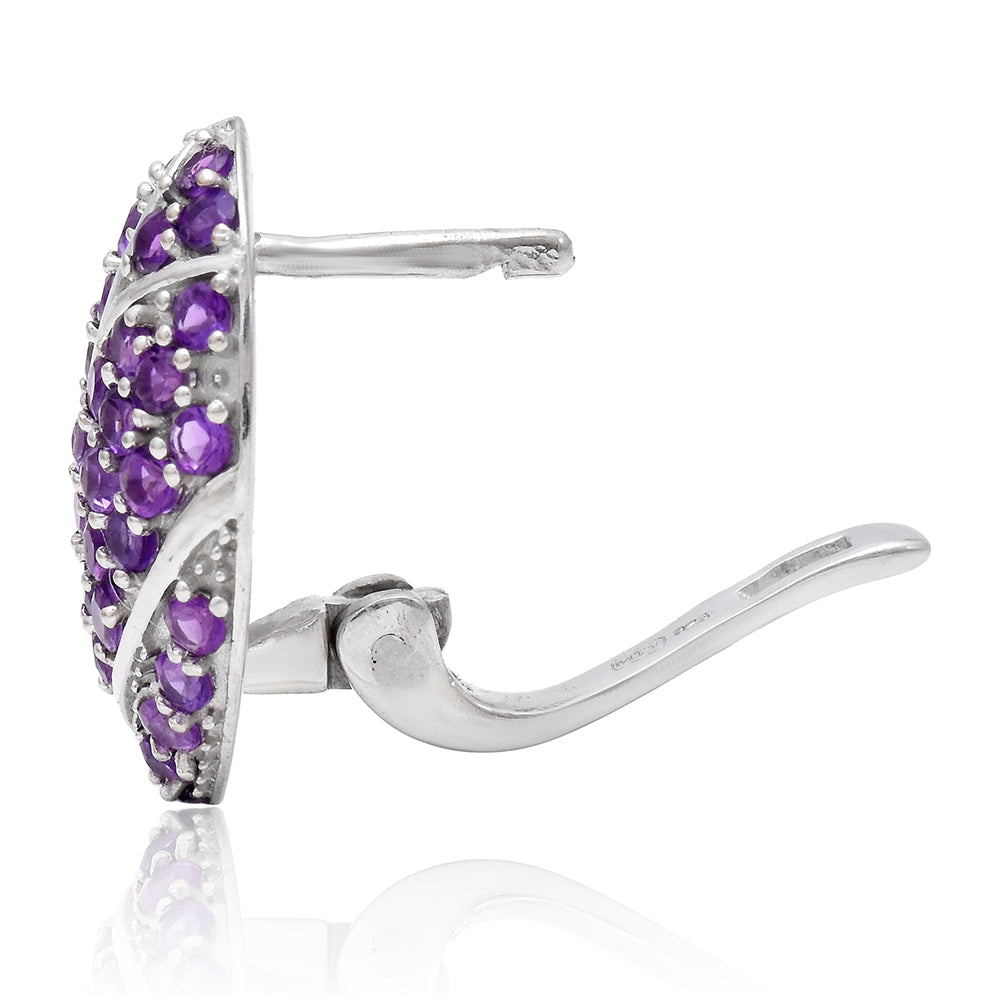 Strieborné Náušnice s Marockým Ametystom 2 