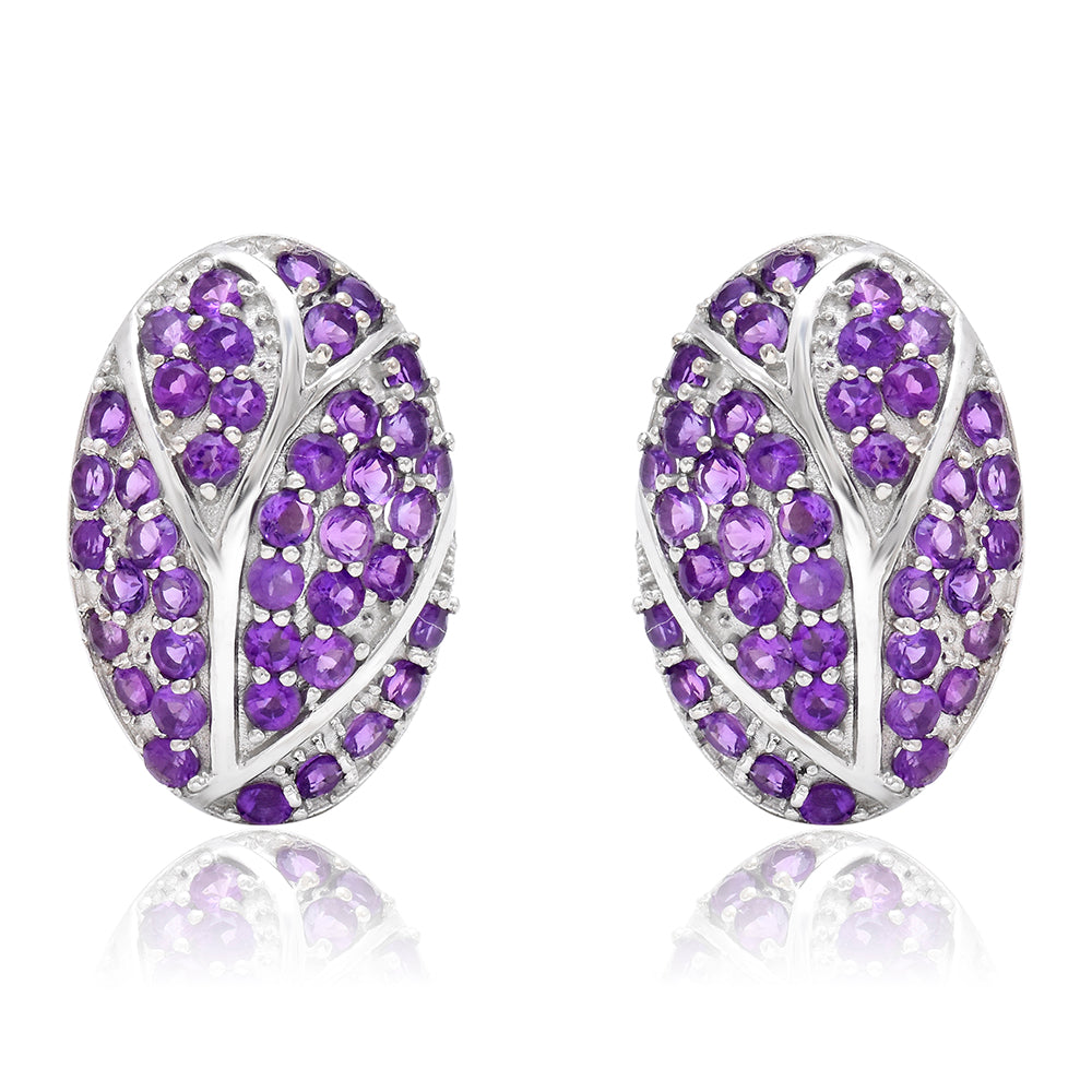 Strieborné Náušnice s Marockým Ametystom