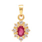 Pozlátený Strieborný Prívesok s Madagaskarským Rubínom a Bielym Topásom