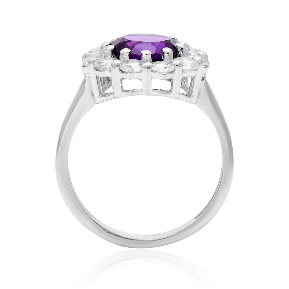 Strieborný Prsteň s Marockým Ametystom a Bielym Topásom 3 