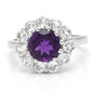 Strieborný Prsteň s Marockým Ametystom a Bielym Topásom