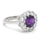 Strieborný Prsteň s Marockým Ametystom a Bielym Topásom