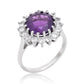 Strieborný Prsteň s Marockým Ametystom a Bielym Topásom