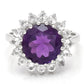 Strieborný Prsteň s Marockým Ametystom a Bielym Topásom
