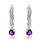Strieborné Náušnice s Marockým Ametystom a Bielym Topásom