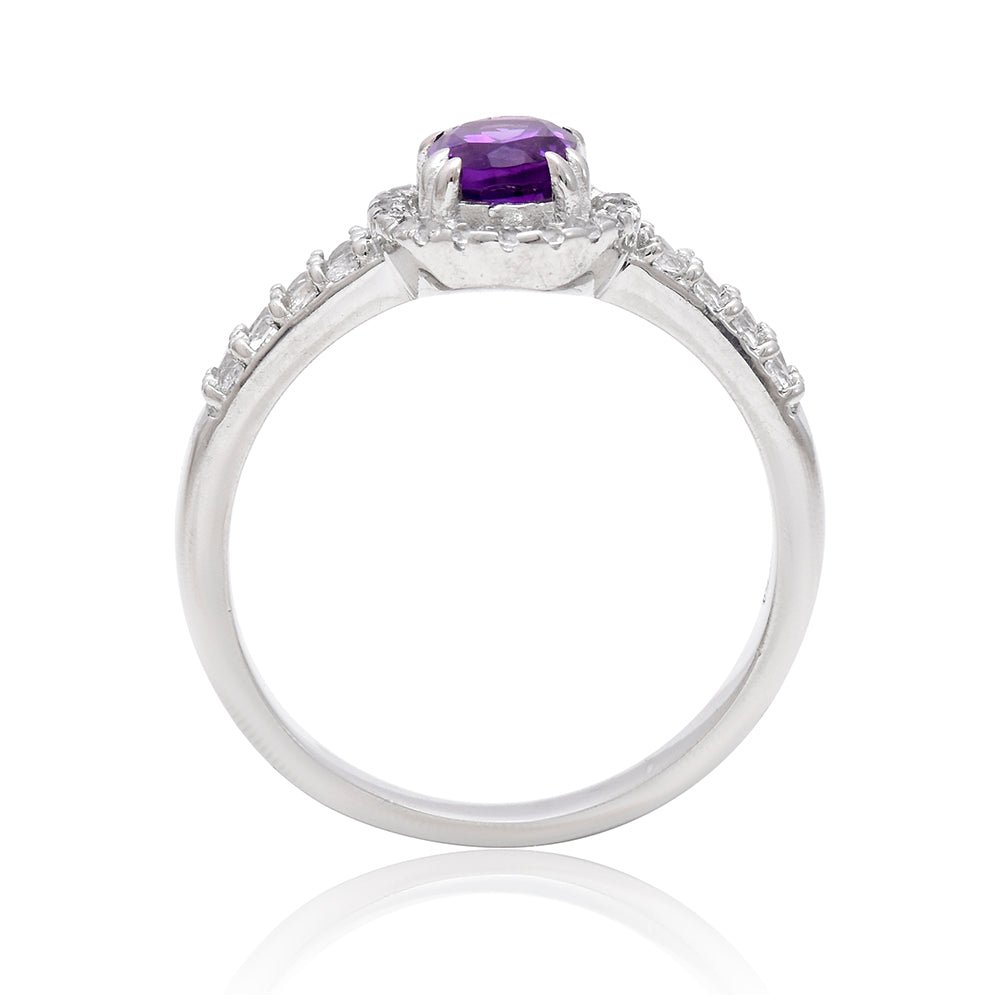 Strieborný Prsteň s Marockým Ametystom a Bielym Topásom 4 