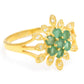 Pozlátený Strieborný Prsteň s Brazílskym Smaragdom a Bielym Topásom