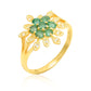 Pozlátený Strieborný Prsteň s Brazílskym Smaragdom a Bielym Topásom