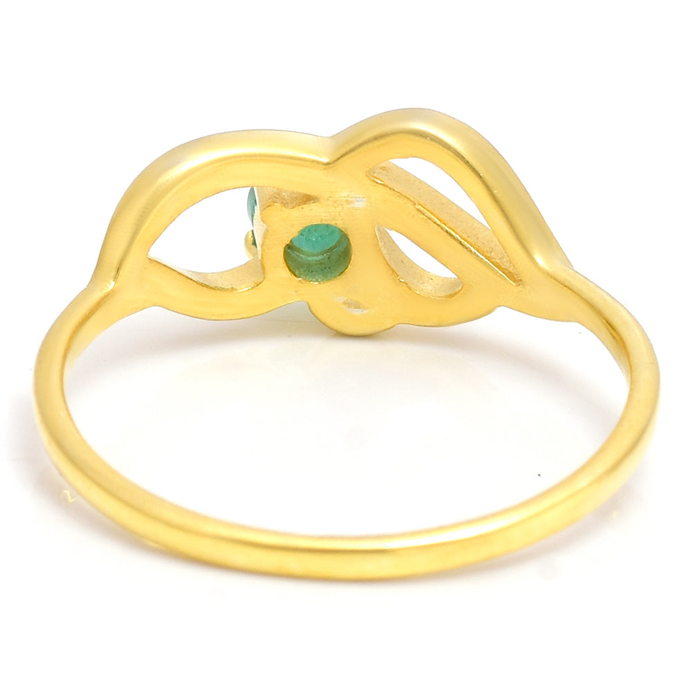 Pozlátený Strieborný Prsteň s Brazílskym Smaragdom