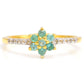 Pozlátený Strieborný Prsteň s Brazílskym Smaragdom a Bielym Topásom