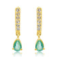 Pozlátené Strieborné Náušnice s Brazílskym Smaragdom a Bielym Topásom