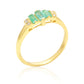 Pozlátený Strieborný Prsteň s Brazílskym Smaragdom a Bielym Topásom