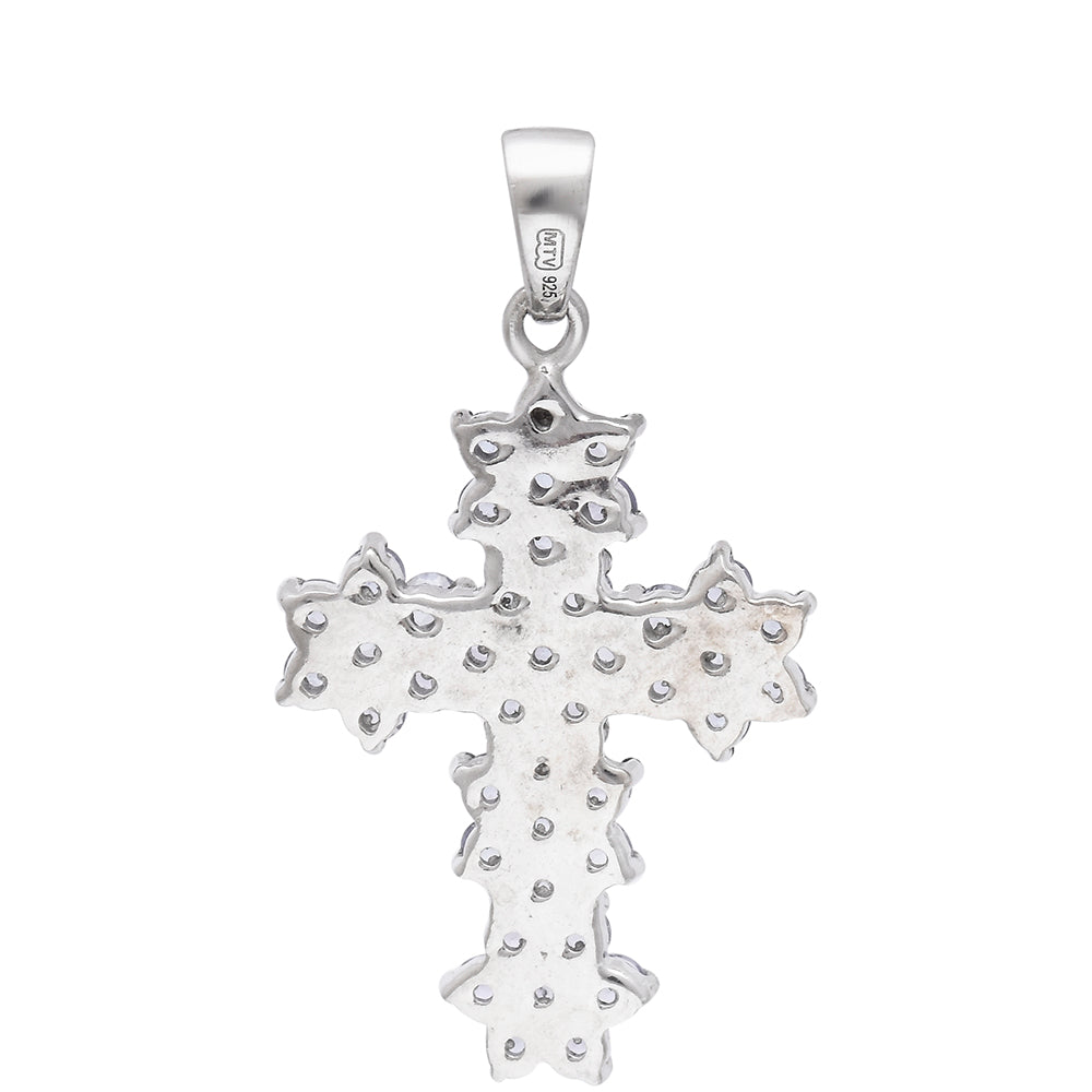 Kríž Strieborný Prívesok s AAA Tanzanitom