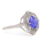Strieborný Prsteň s AAA Tanzanitom a Bielym Topásom