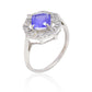 Strieborný Prsteň s AAA Tanzanitom a Bielym Topásom