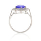 Strieborný Prsteň s AAA Tanzanitom a Bielym Topásom