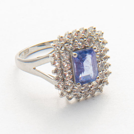 Strieborný Prsteň s AAA Tanzanitom