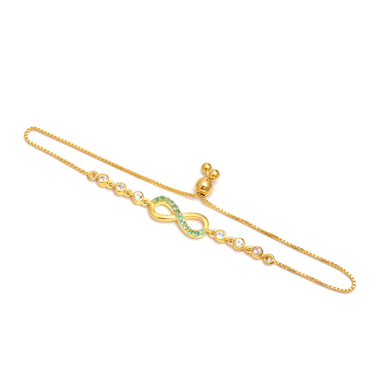 Pozlátený Strieborný Náramok s Brazílskym Smaragdom a Bielym Topásom