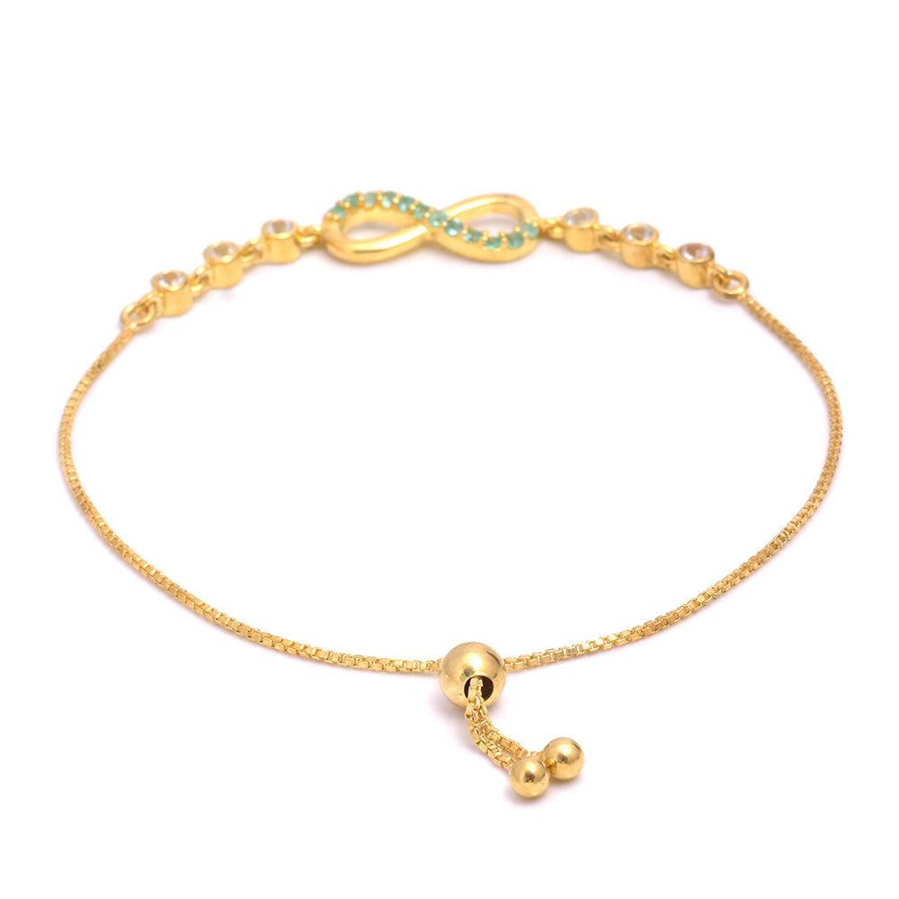 Pozlátený Strieborný Náramok s Brazílskym Smaragdom a Bielym Topásom 4 