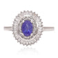 Strieborný Prsteň s AAA Tanzanitom a Bielym Topásom