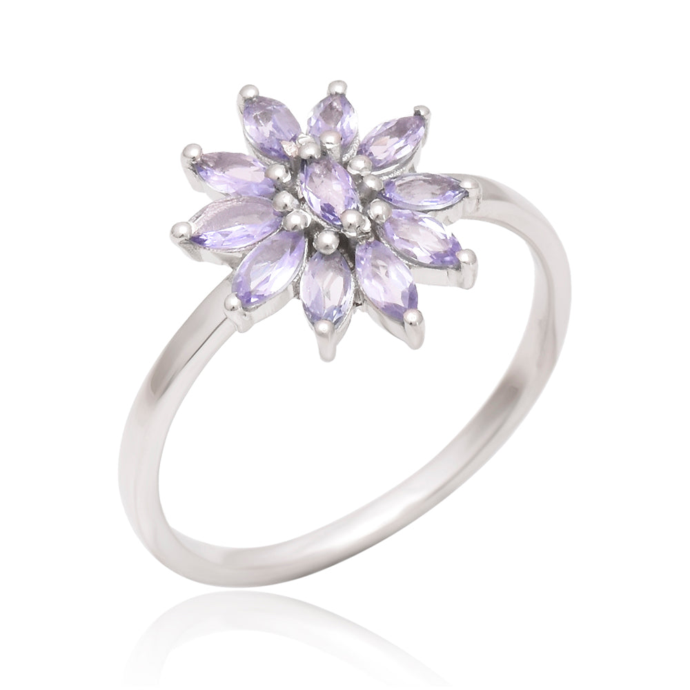 Strieborný Prsteň s AAA Tanzanitom 1 