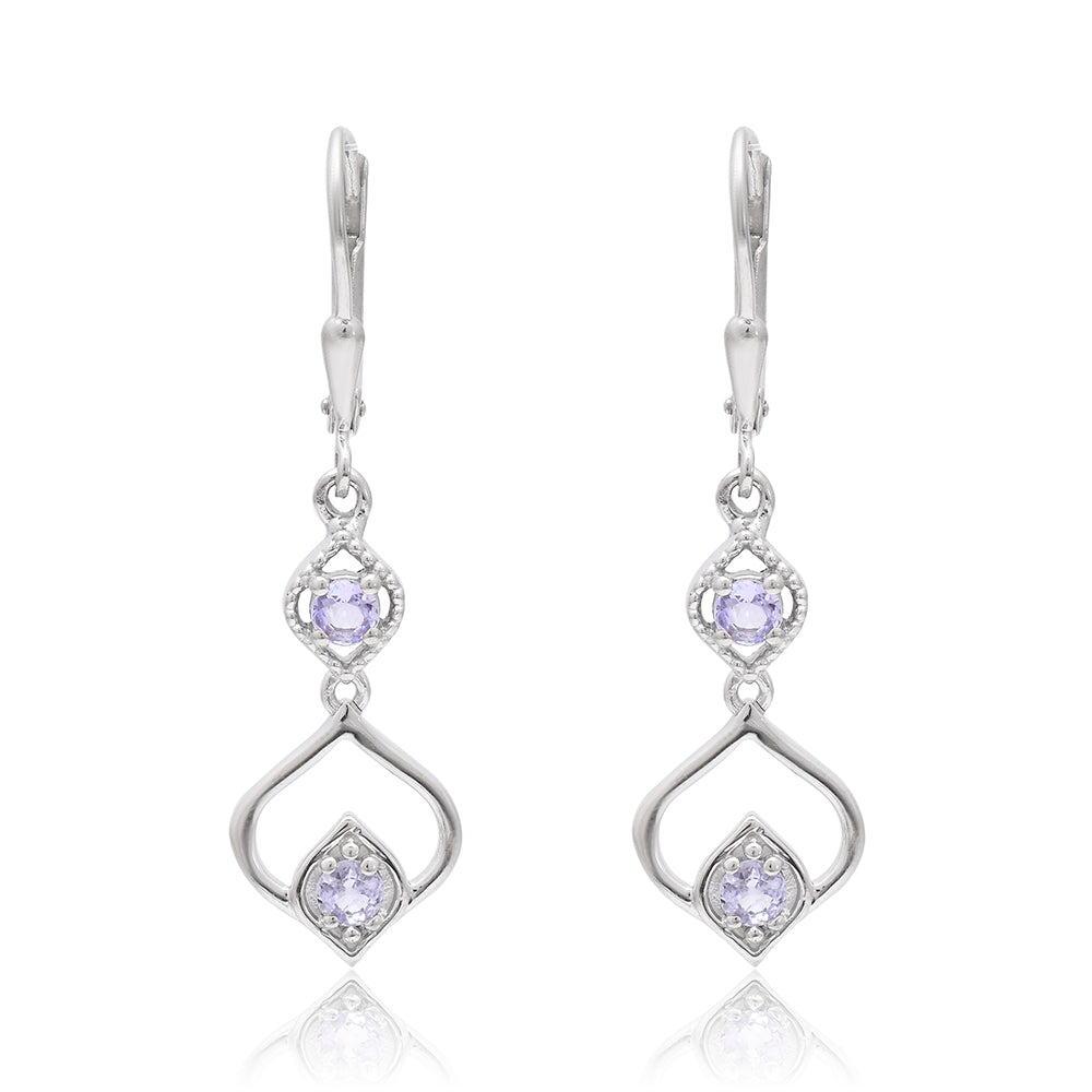 Strieborné Náušnice s AAA Tanzanitom