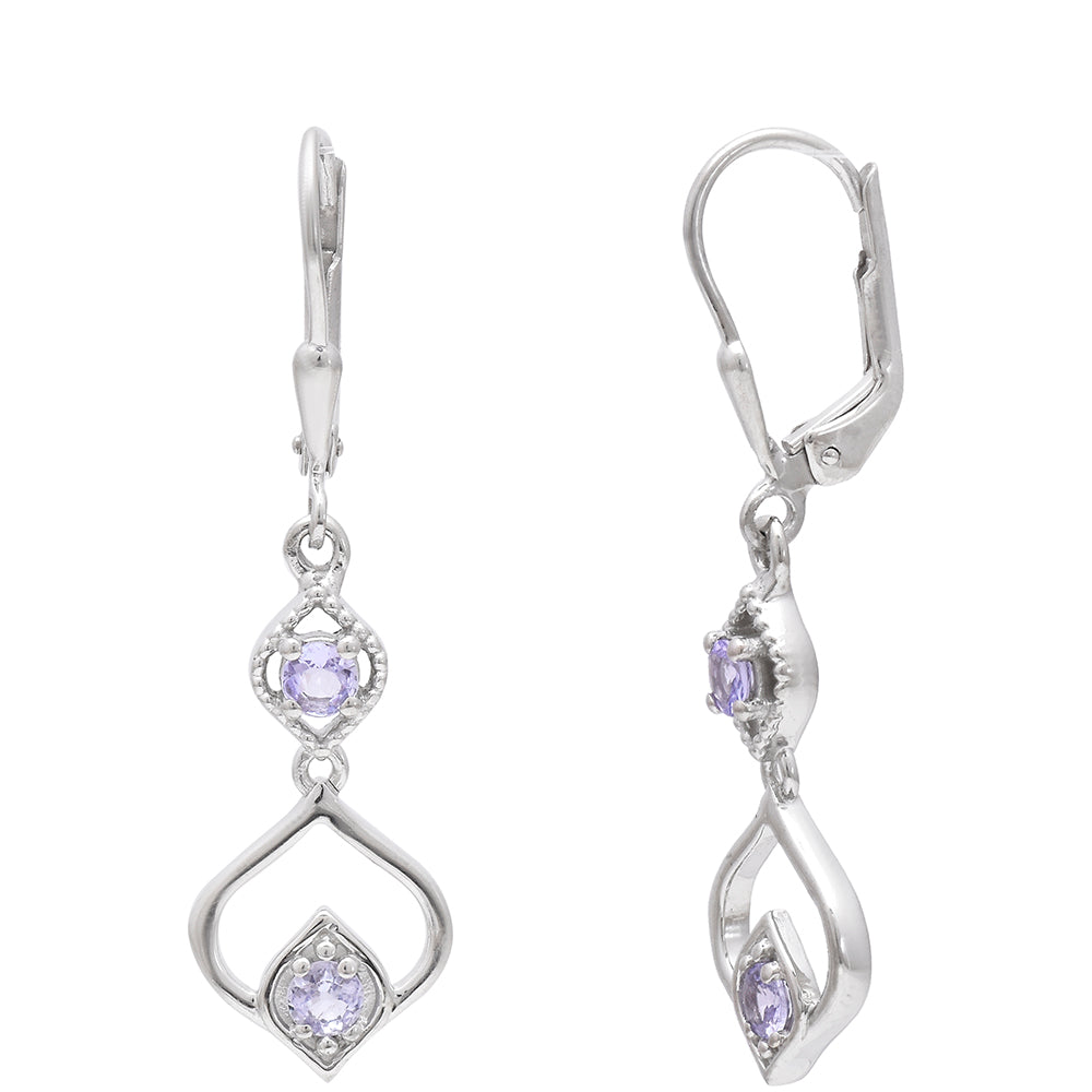 Strieborné Náušnice s AAA Tanzanitom