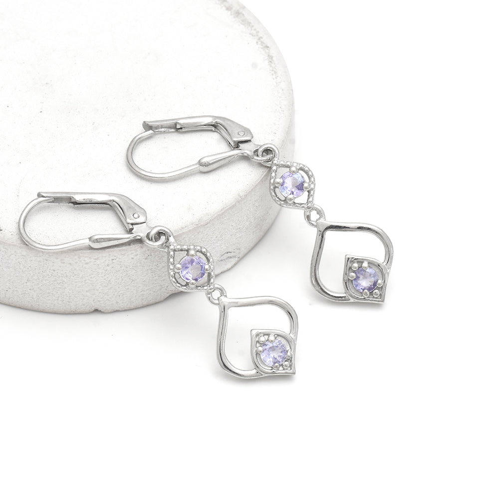 Strieborné Náušnice s AAA Tanzanitom 1 