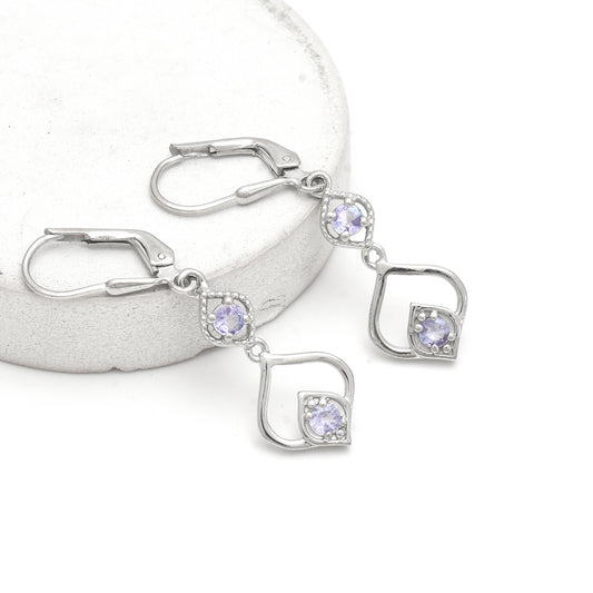 Strieborné Náušnice s AAA Tanzanitom