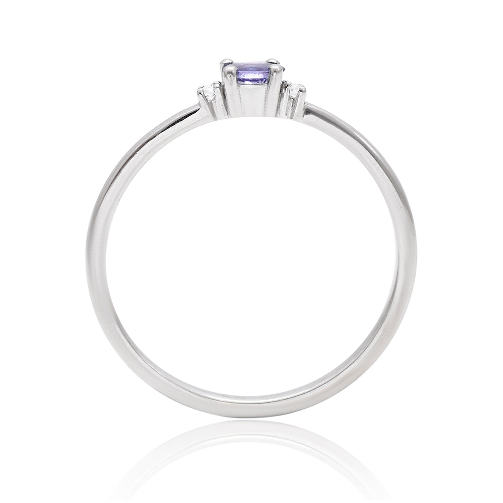 Strieborný Prsteň s AAA Tanzanitom 4 