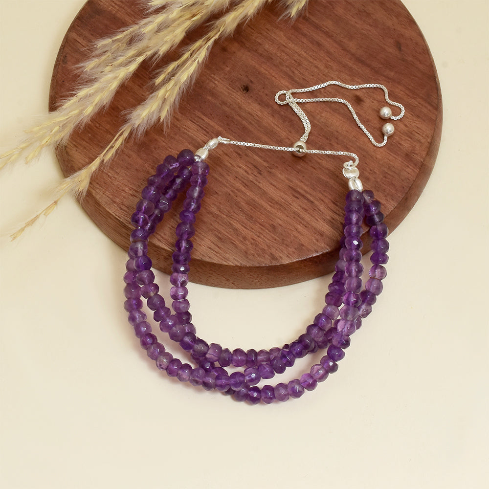 Strieborný Náhrdelník s Brazílskym Ametystom 2 