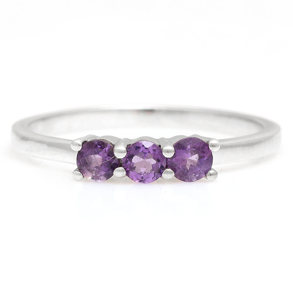 Strieborný Prsteň s Brazílskym Ametystom