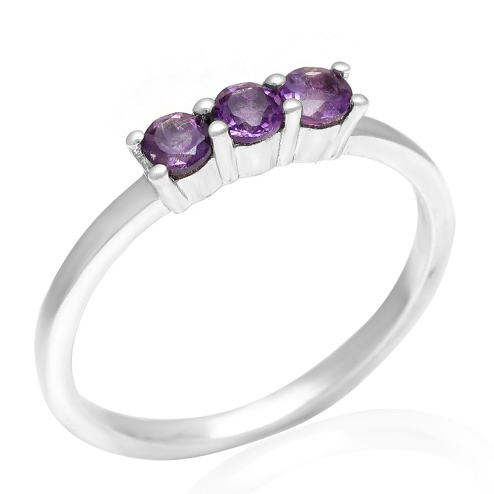 Strieborný Prsteň s Brazílskym Ametystom 8 