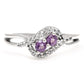 Strieborný Prsteň s Brazílskym Ametystom a Bielym Topásom