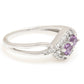 Strieborný Prsteň s Brazílskym Ametystom a Bielym Topásom